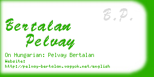 bertalan pelvay business card